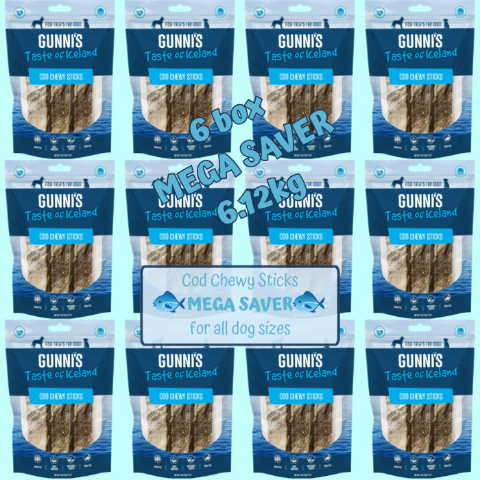 Gunni's Cod Chewy Sticks - packs of 3 pieces 85g