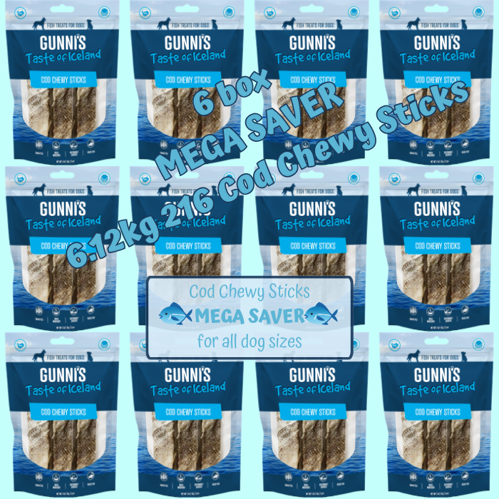 Gunni's Cod Chewy Sticks - packs of 3 pieces 85g