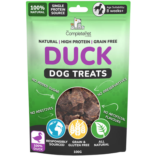 Natural Meat Dog Treats - DUCK - Low Fat Healthy Dog Training Treats