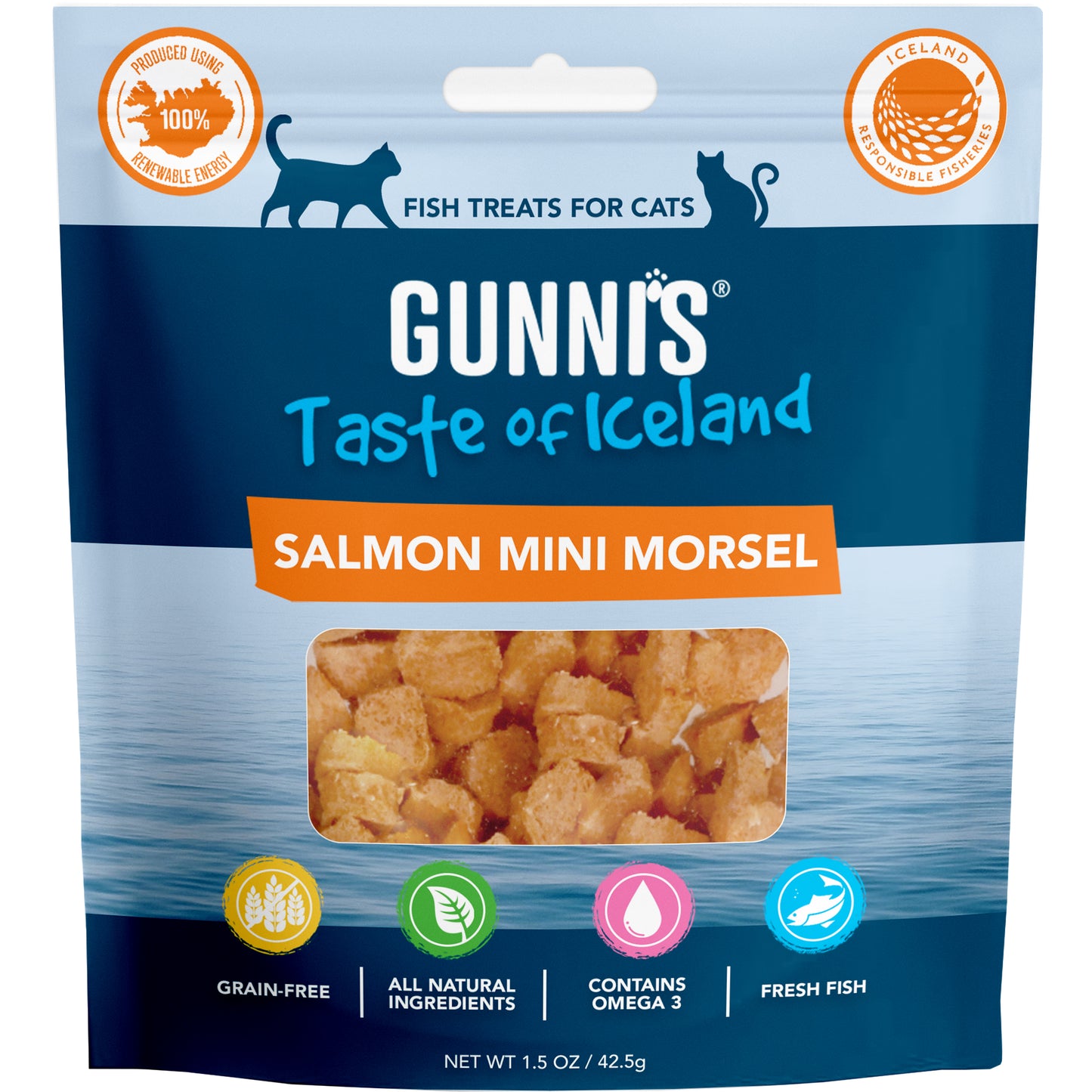 Gunnis Salmon Mini Morsels Cat Treats, 42.5g