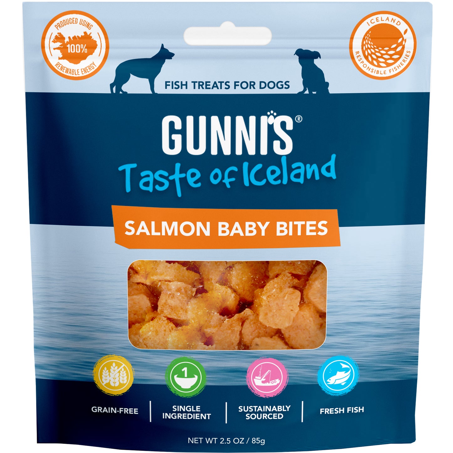 Gunnis Salmon Baby Bites, 85g