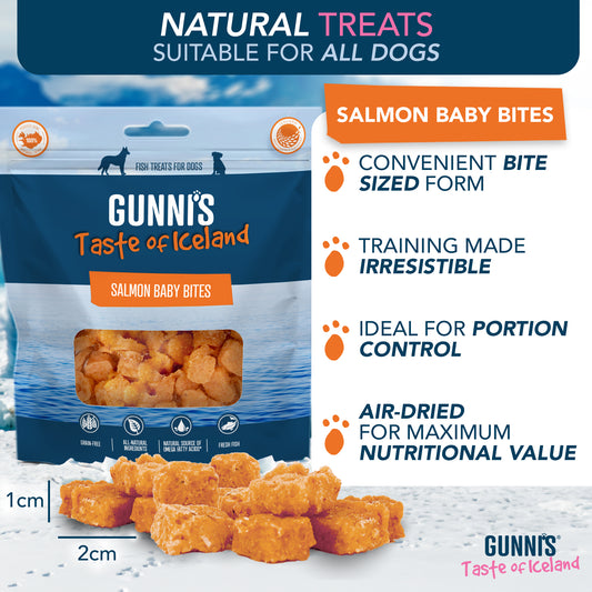 Gunnis Salmon Baby Bites, 85g