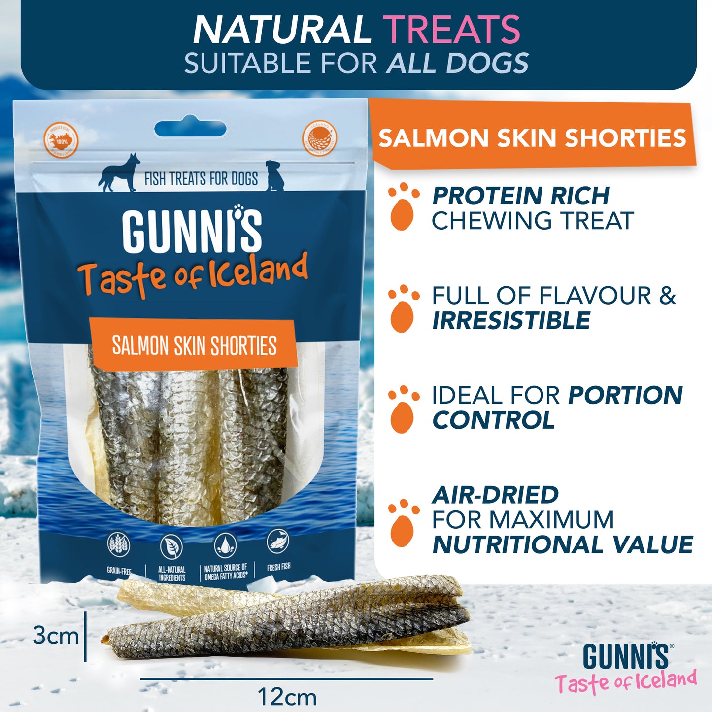 Gunnis Salmon Skin Shorties, 56g