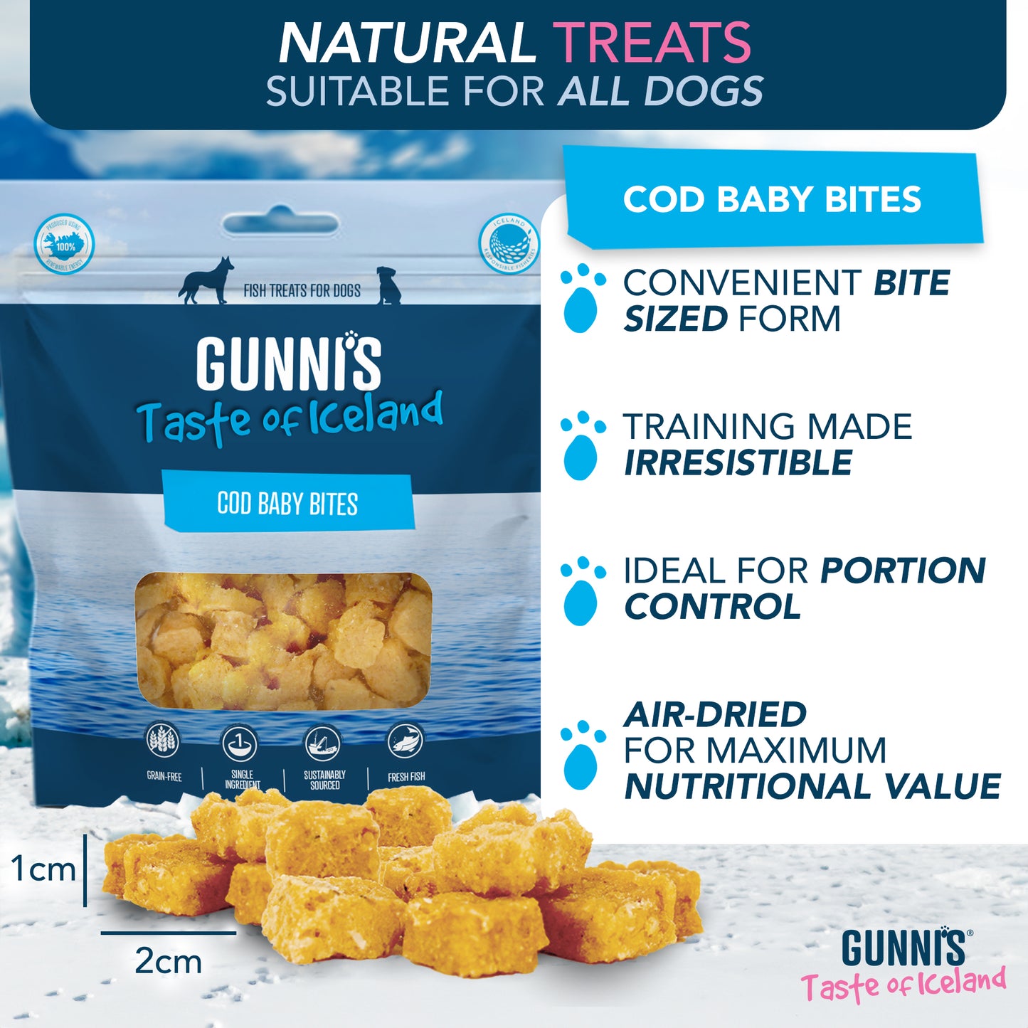 Gunnis Cod Baby Bites, 85g