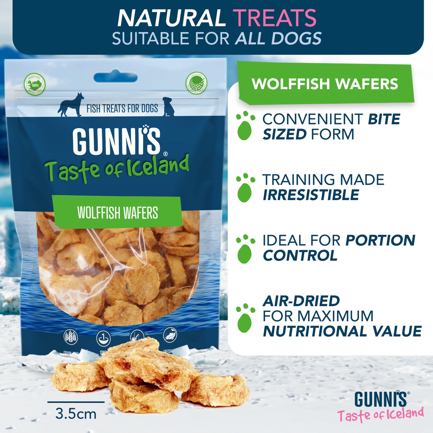 Gunnis Wolffish Wafers, 85g