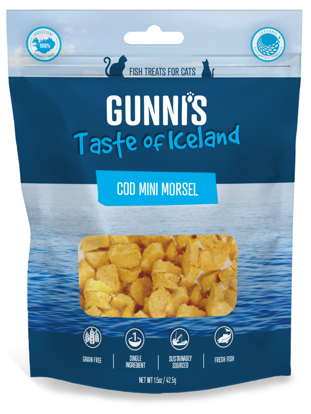 Gunnis Cod Mini Morsels Natural Cat Treats, 42.5g