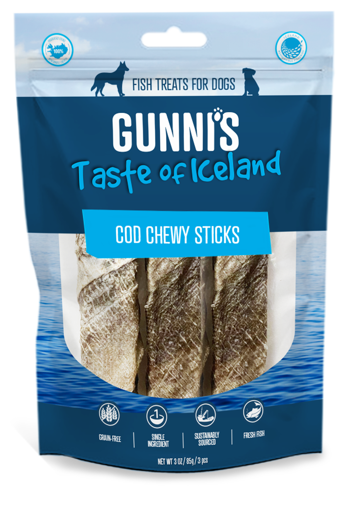 Gunnis Cod Skin Chewy Bites, 150g