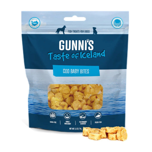 Gunnis Icelandic Pure Cod Natural Dog Treats - Premium, 100% Pure Grain-Free, High-Protein, Hypoallergenic Dog Training Treats, 85g Pack