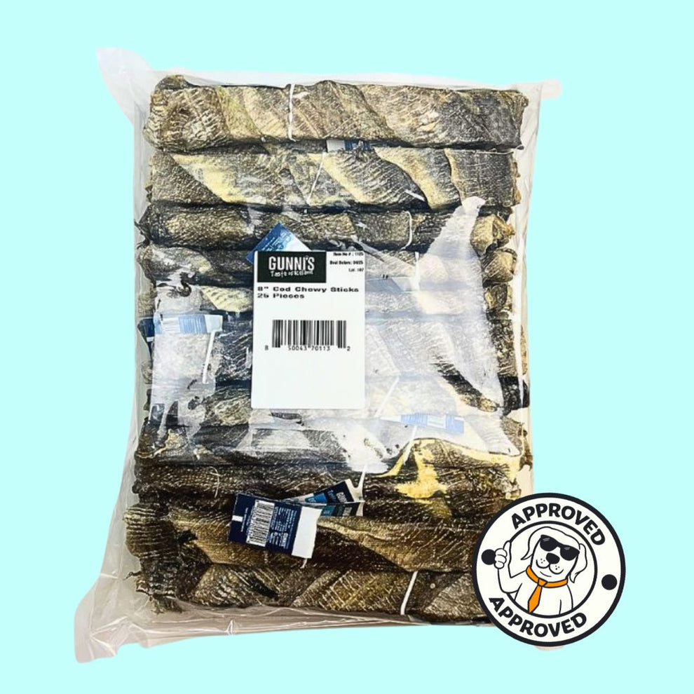 Gunni’s Cod Chewy Sticks Extra Large 20cm – bulk bag – The Complete Pet ...