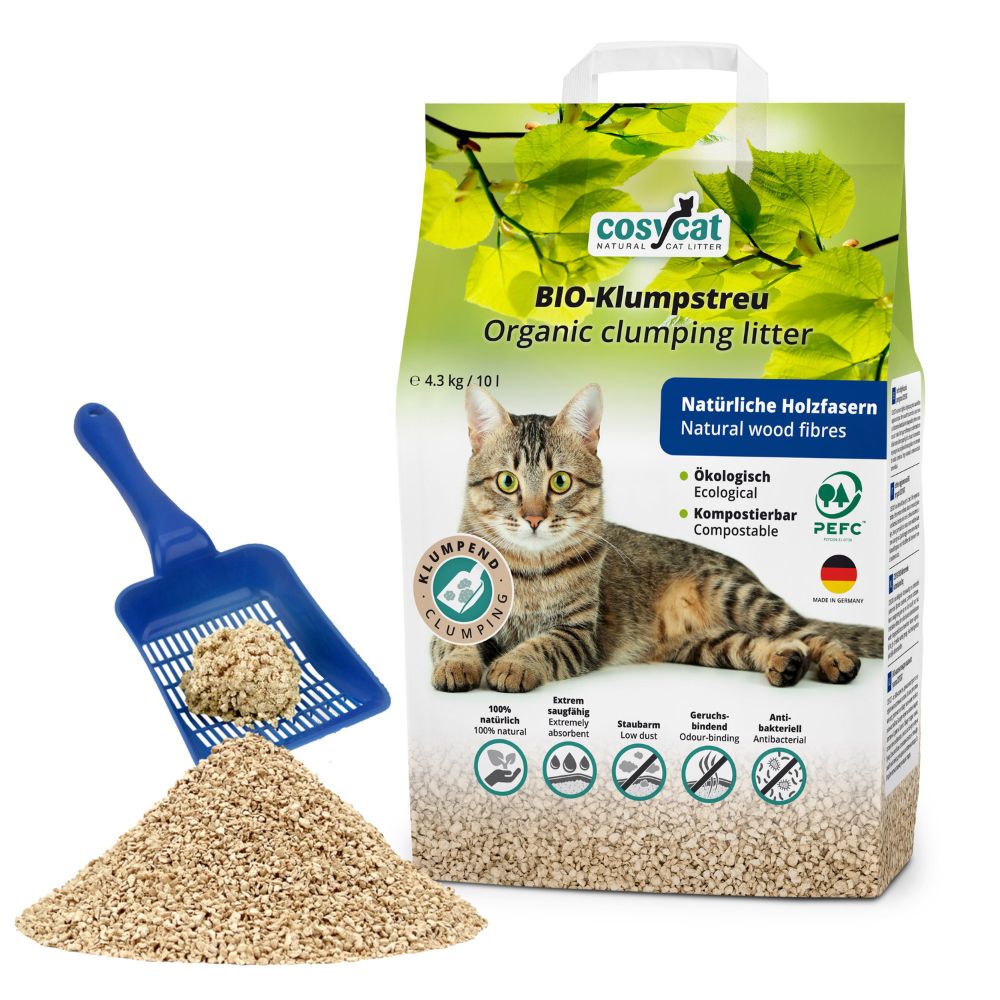 CosyCat 4.3kg 10L fine clumping wood cat litter