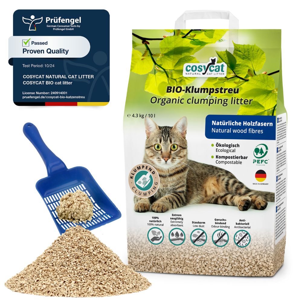 CosyCat 4.3kg 10L fine clumping wood cat litter