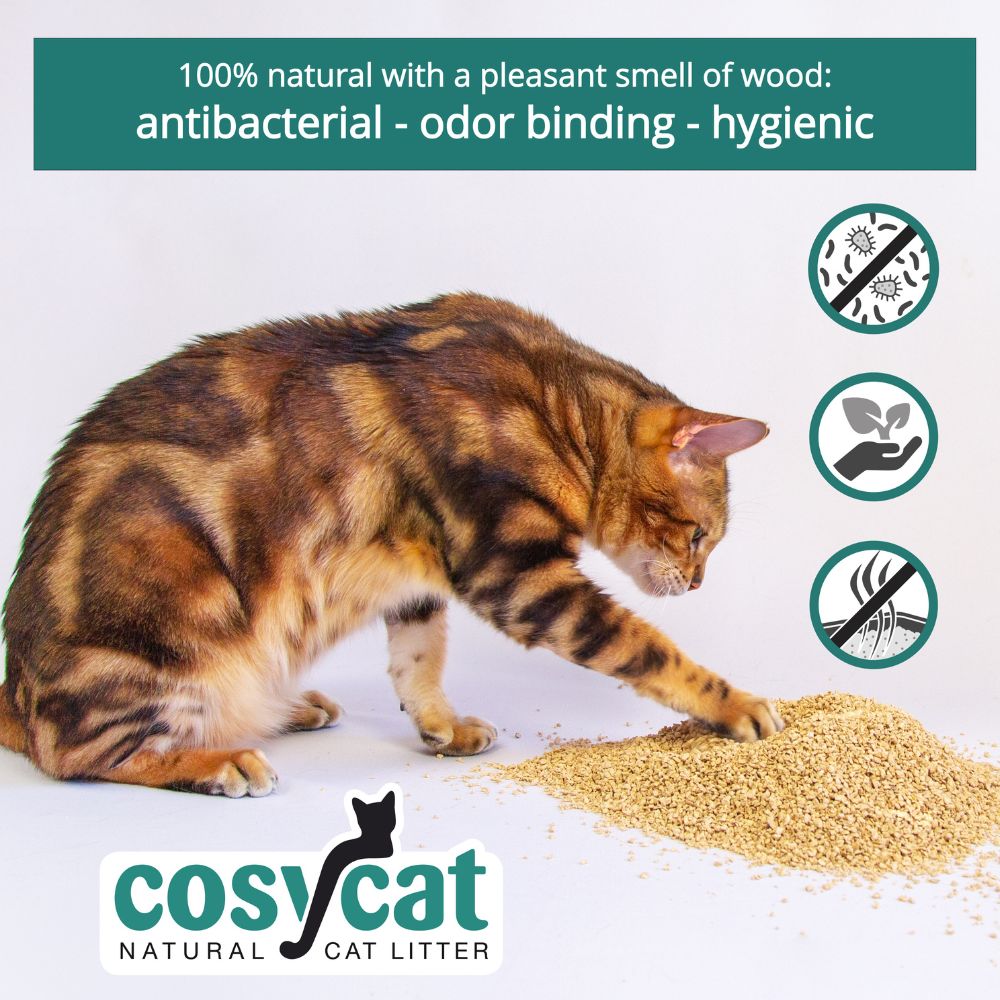CosyCat 4.3kg 10L fine clumping wood cat litter