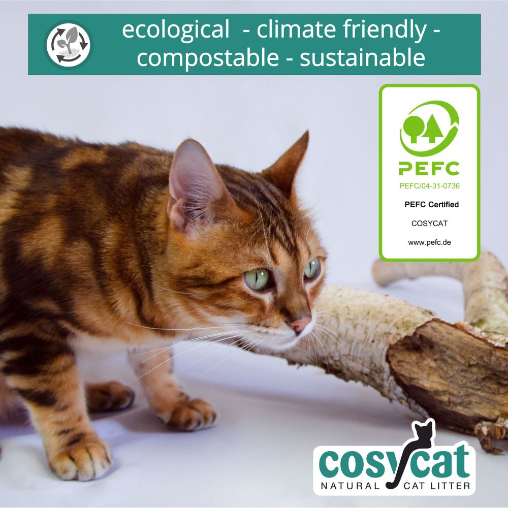 CosyCat 4.3kg 10L fine clumping wood cat litter