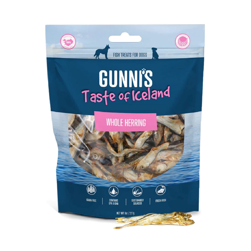 Gunnis Icelandic Whole Herring Natural Fish Treats For Dogs, 255g