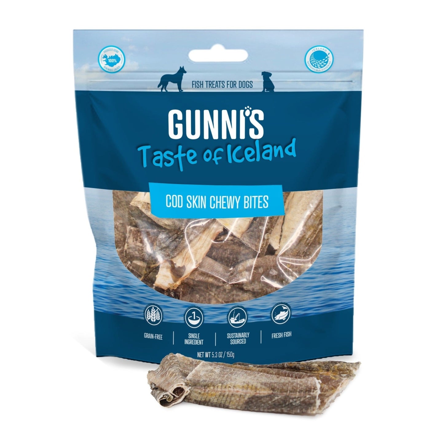 Gunnis Cod Skin Chewy Bites, 150g