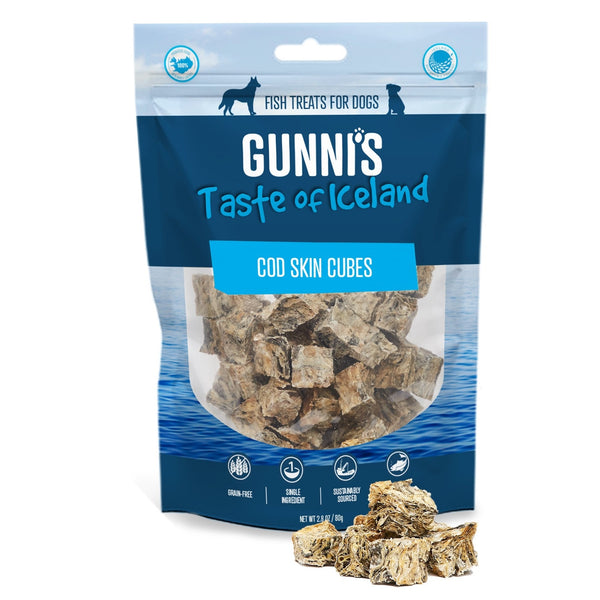 Gunnis Natural Fish Treats For Dogs Cod Fish Cubes Dog Treats, 80g
