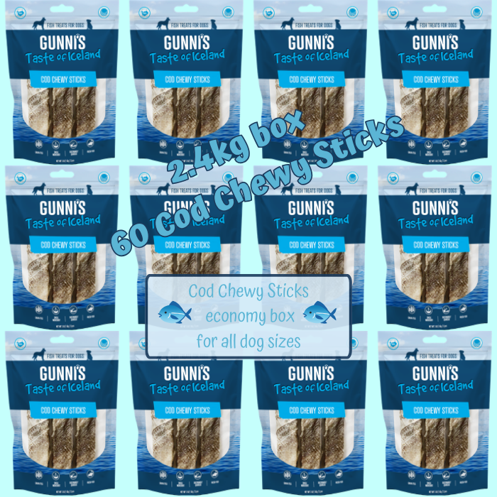 Gunni's Cod Chewy Sticks - packs of 5 pieces 200g