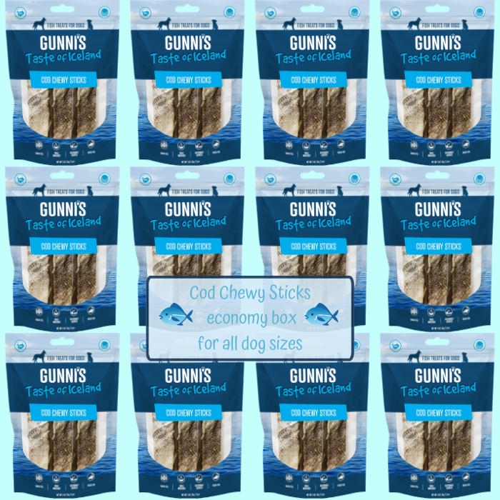 Gunni's Cod Chewy Sticks - packs of 3 pieces 85g