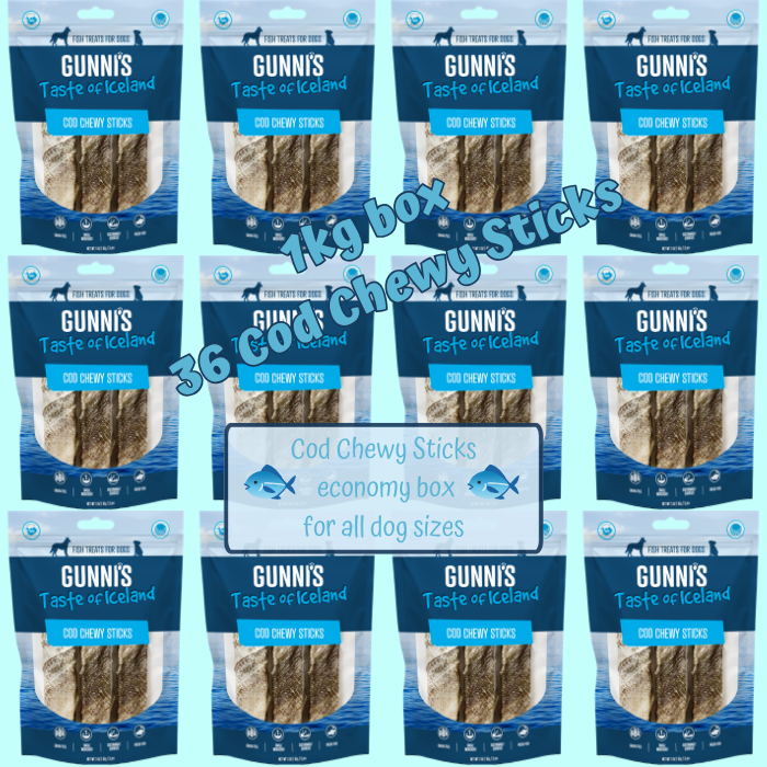 Gunni's Cod Chewy Sticks - packs of 3 pieces 85g