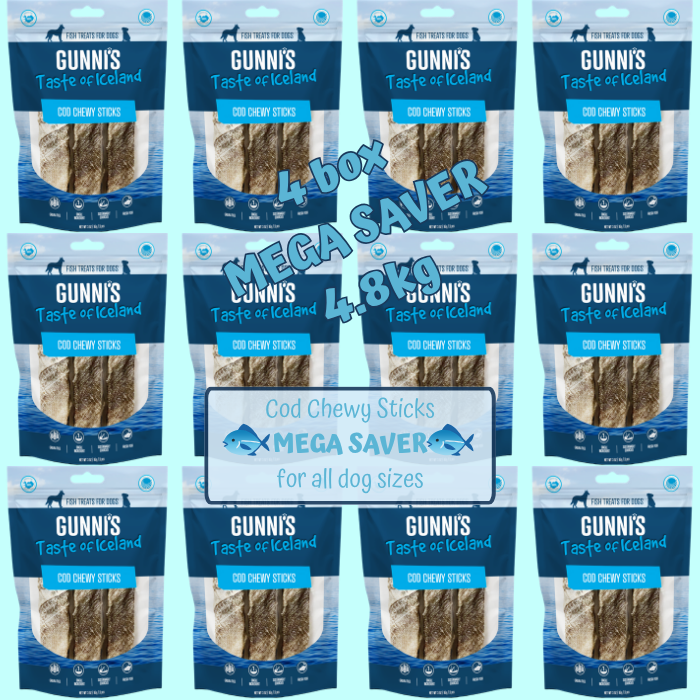 Gunni's Cod Chewy Sticks - packs of 5 pieces 200g